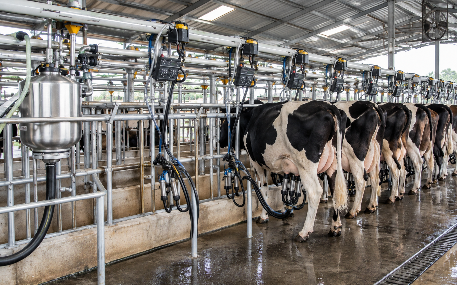 modern dairy milking parlor